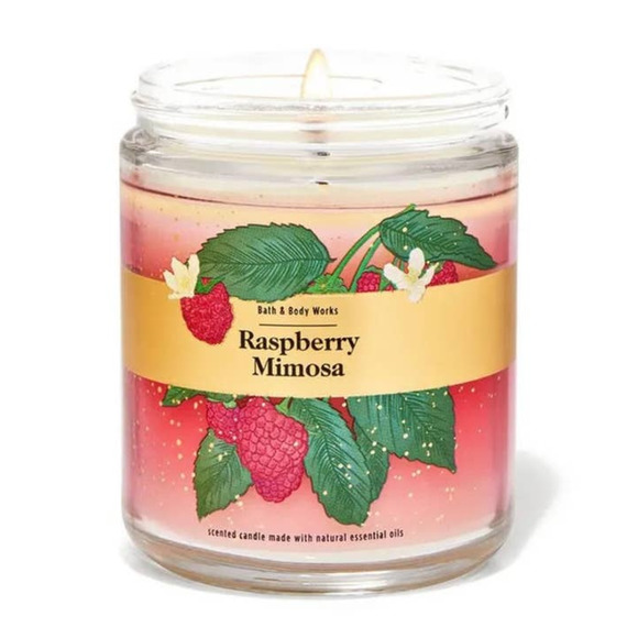 Bath & Body Works Raspberry Mimosa 7 oz Single Wick Candle NEW - Picture 1 of 3